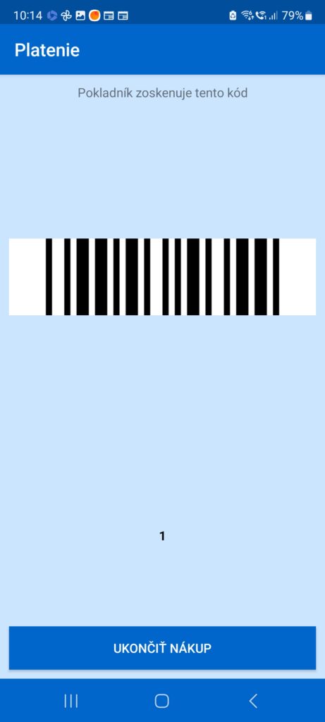 Payment screen
